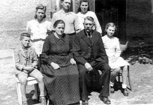 Niederndorf, Austria circa 1945. Oma is in back row on the right, her husband and his sister to her right. My Opa's parents are seated with my mother and her brother flanking them.