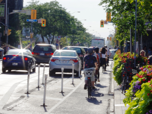 Bloor bike lane, September 2016. Photo by Martin Reis.