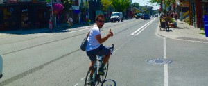 Bloor bike lane during installation in August 2016. Photo: Wayne Scott