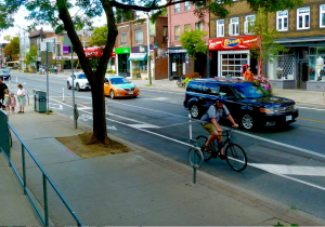Bloor bike lane in 2016.  Photo: Wayne Scott